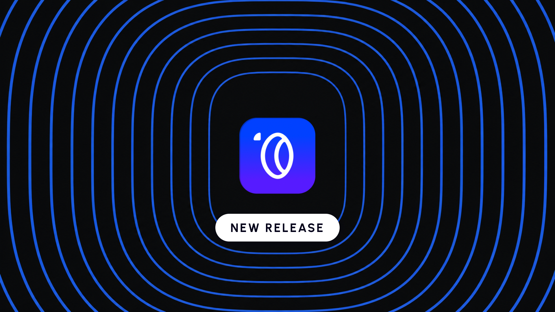 NearLens release announcement showing the app icon, a New Release label and concentric blue radar lines on a dark background.