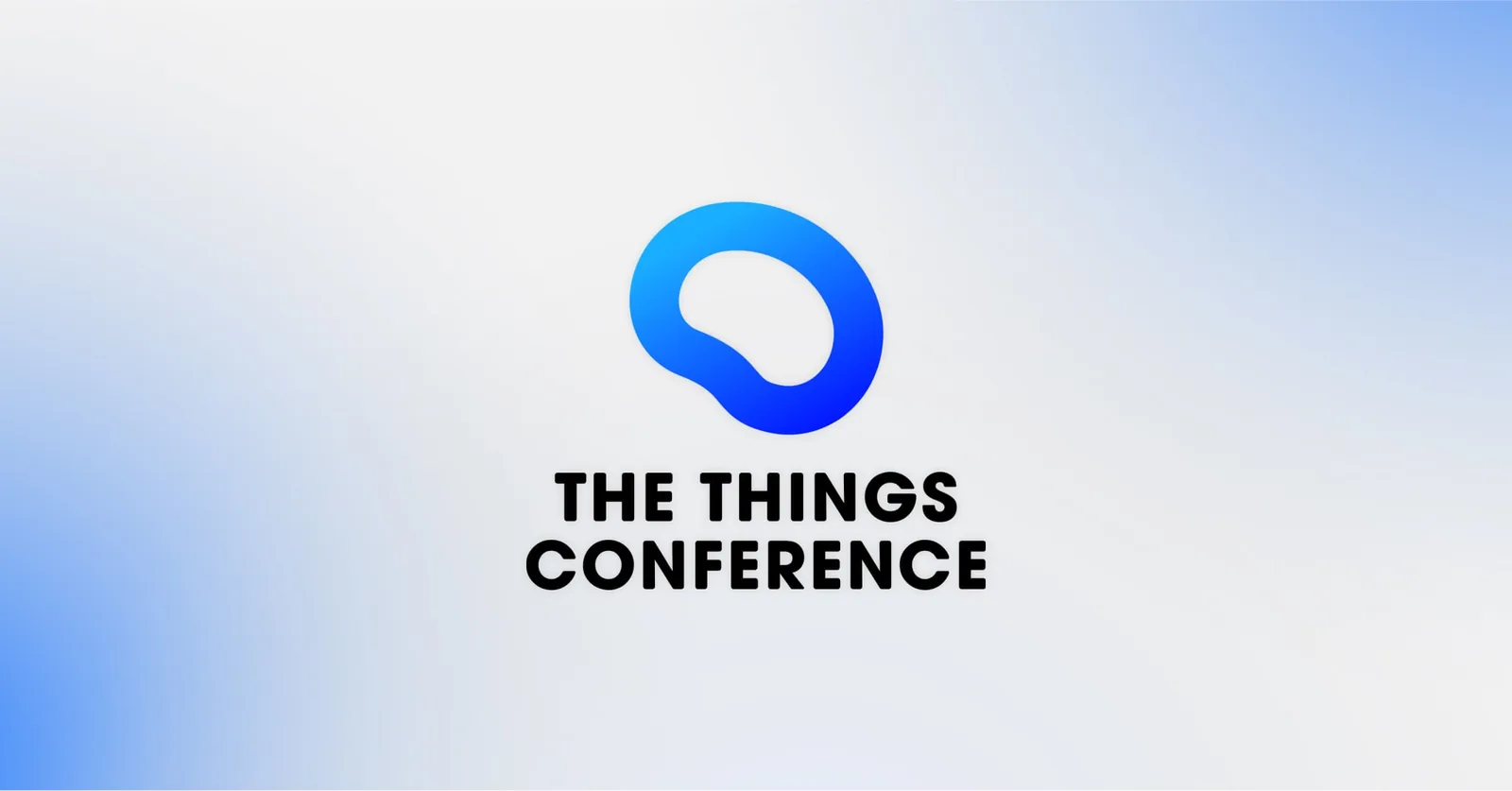 The Things Conference logo in black and blue on a pale blue and white background.